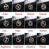 Zodiac Sign Necklace With Chain Astrology Birth Sign Constellation Horoscope
