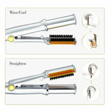 Professional 2-Way Rotating Curling Iron Straightener Brush