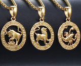 Zodiac Sign Necklace With Chain Astrology Birth Sign Constellation Horoscope
