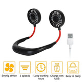 Portable USB Rechargeable Fitness Neckband Fan