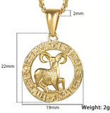 Zodiac Sign Necklace With Chain Astrology Birth Sign Constellation Horoscope